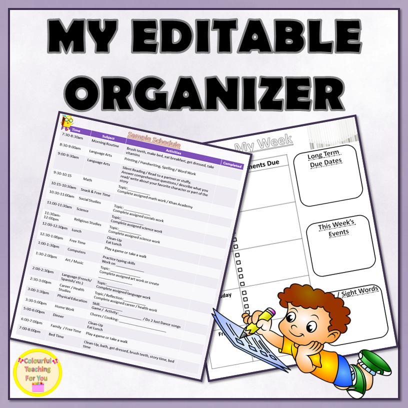 My Editable Organizer