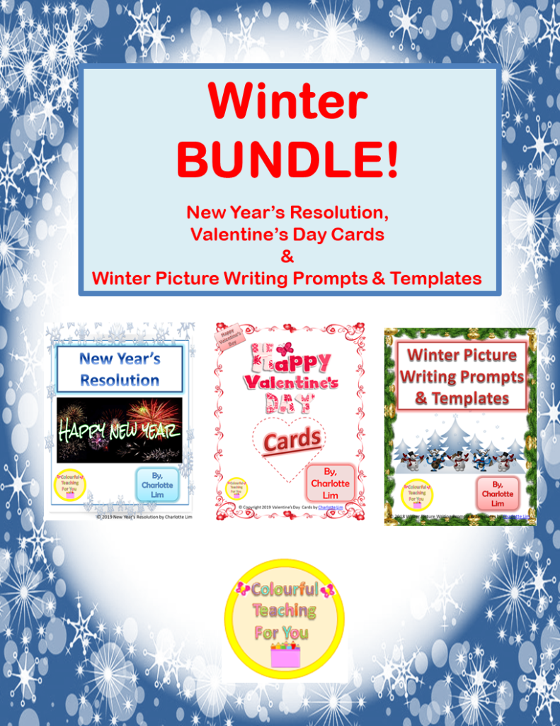 Winter Picture Writing Prompts and Templates for Intermediate Students